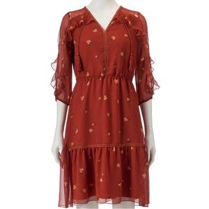 LC Lauren Conrad cold shoulder ruffle dress